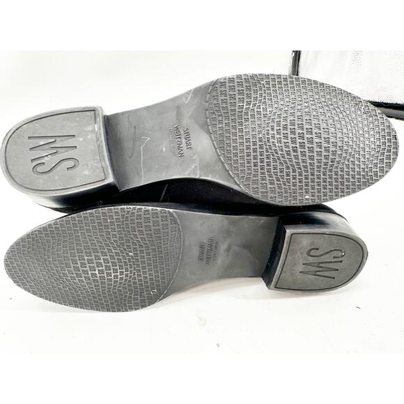 Stuart Weitzman Black Suede Allgood Low Heel Knee Boot 7.5 - Picture 4 of 9